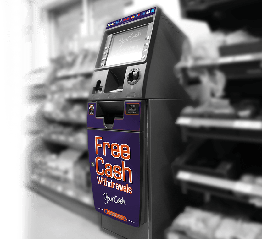 Ncr Black And White From Banner - Cash Machine In Shop (900x760), Png Download