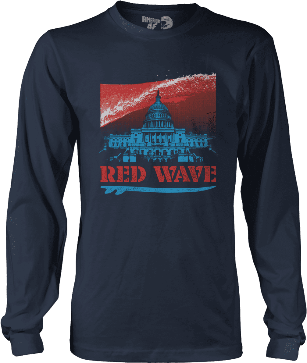 Red Wave V1 - Shirt (1200x1200), Png Download