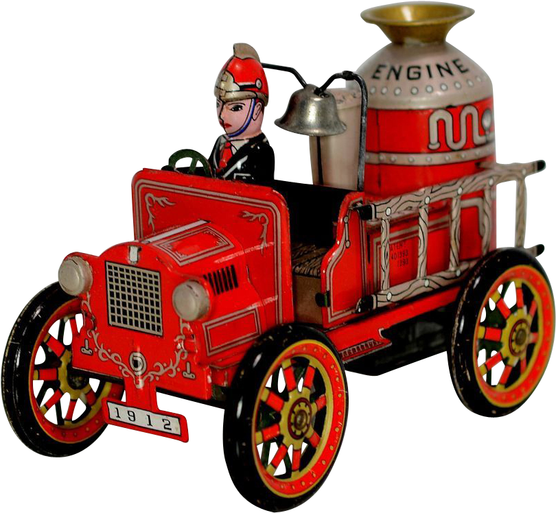 Tin Toy Fire Engines (809x809), Png Download
