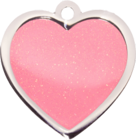Pink Glitter Heart 32x33mm Fashion Pet Tag By Bow Wow - Tag Em Png Pink (600x550), Png Download