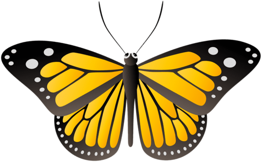 Free Png Download Butterfly Yellow Clipart Png Photo - Butterfly Clipart (850x527), Png Download