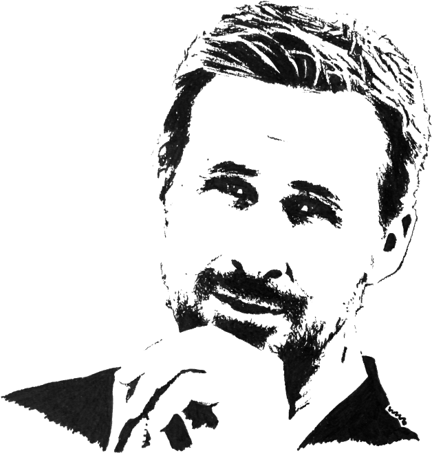 Ryan Gosling - Ryan Gosling Black And White Png (1000x667), Png Download