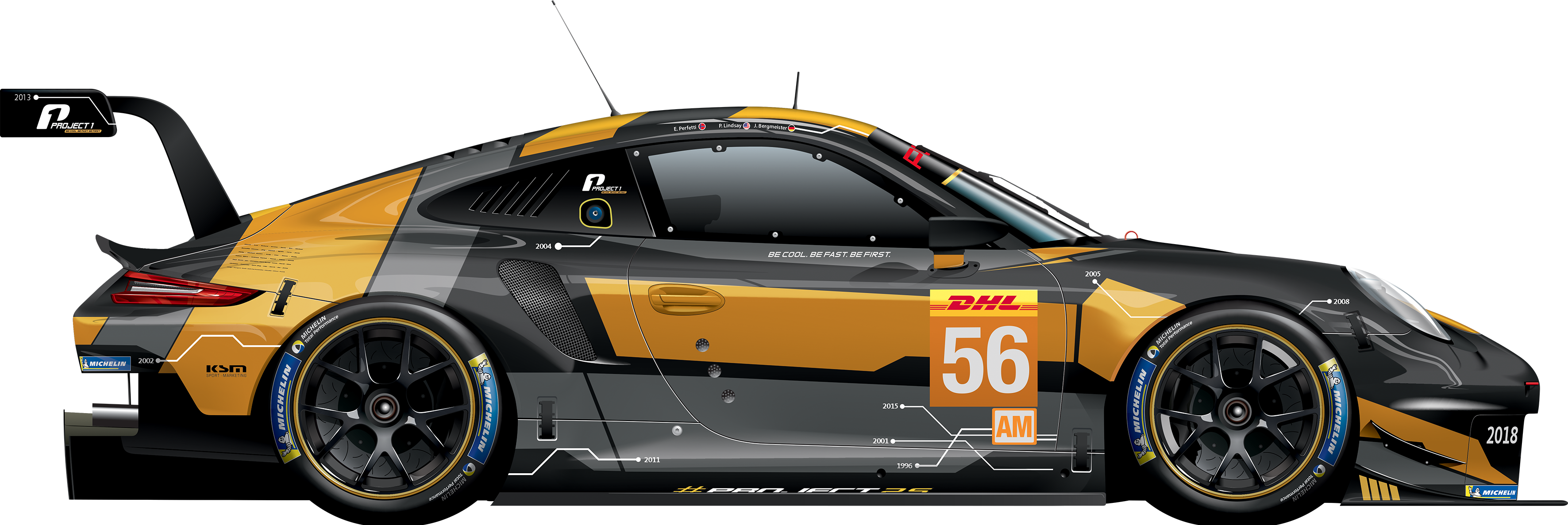 1st, - Team Project 1 Le Mans 2018 (3543x1187), Png Download