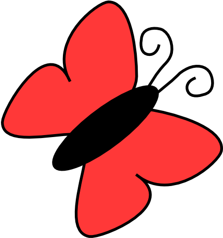 Red Butterfly Clip Art (600x549), Png Download