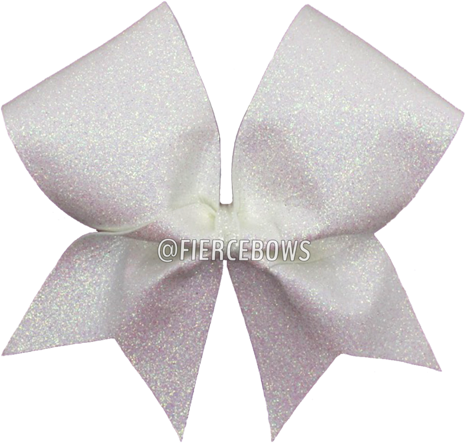 White Pearl Glitter Cheer Bow Fierce Bows - Satin (1000x1000), Png Download