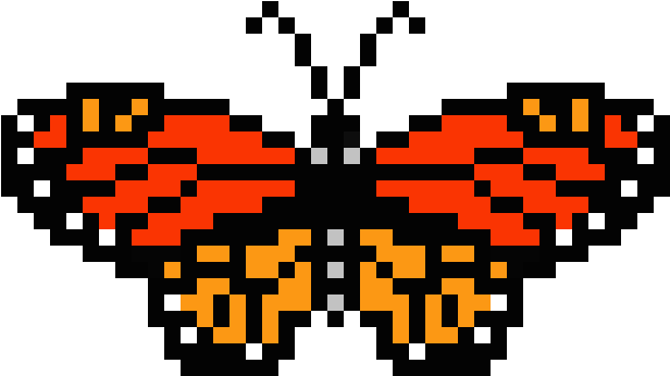 Butterfly - Perler Beads Butterfly Pattern (885x495), Png Download