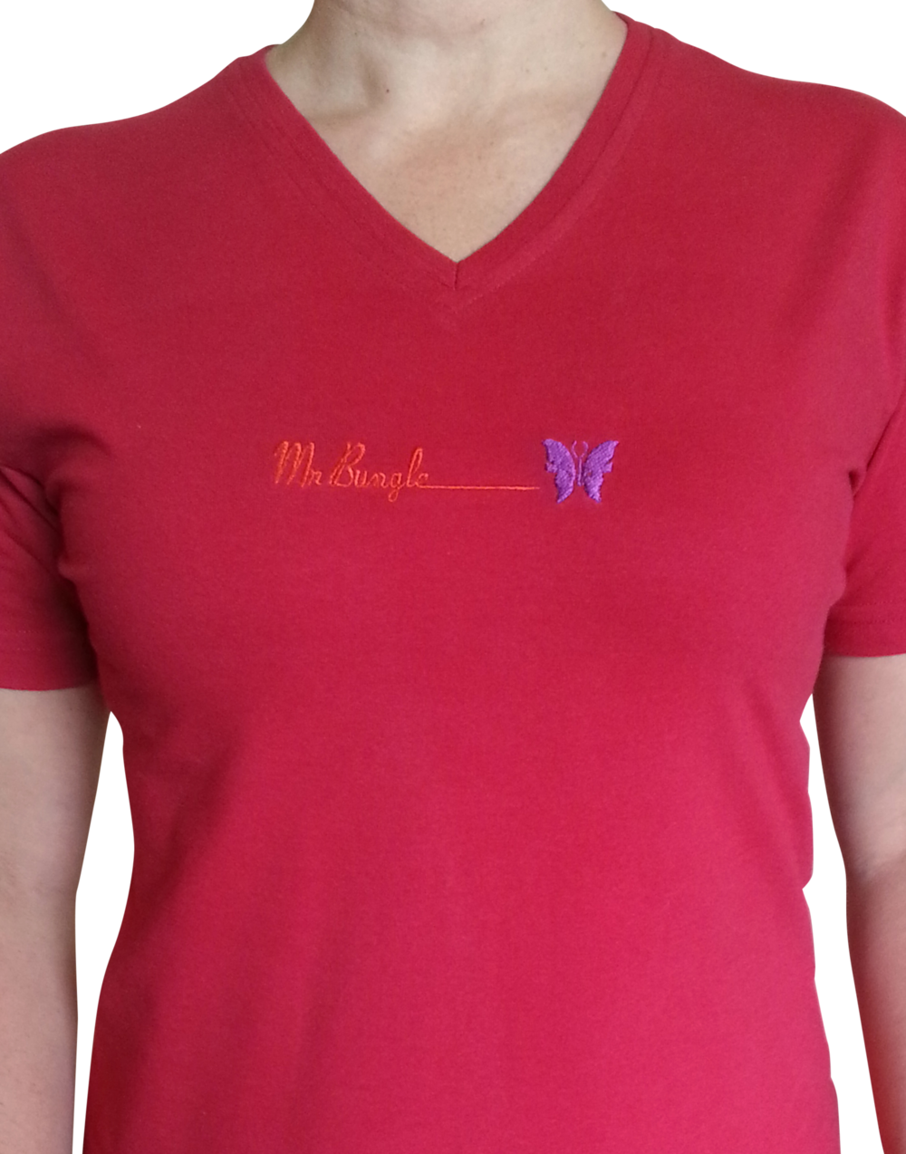 Mr Bungle "butterfly" Ladies Red V Neck T Shirt (1000x1274), Png Download