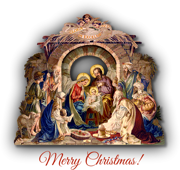 Merry Christmas - Merry Christmas Nativity Gif (655x600), Png Download