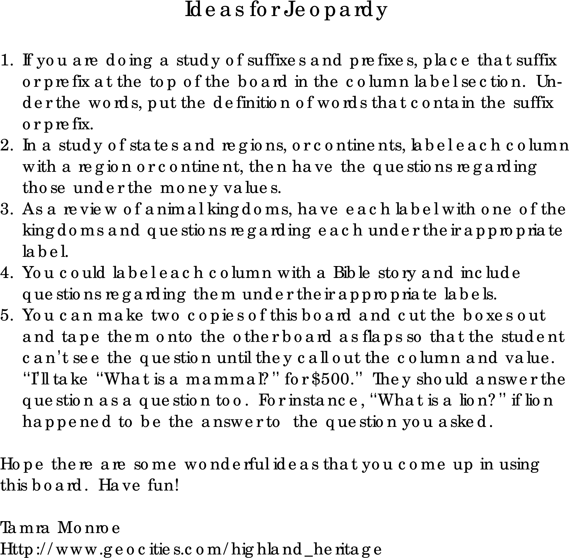 Jeopardy Game Board Main Image - Document (2550x3300), Png Download