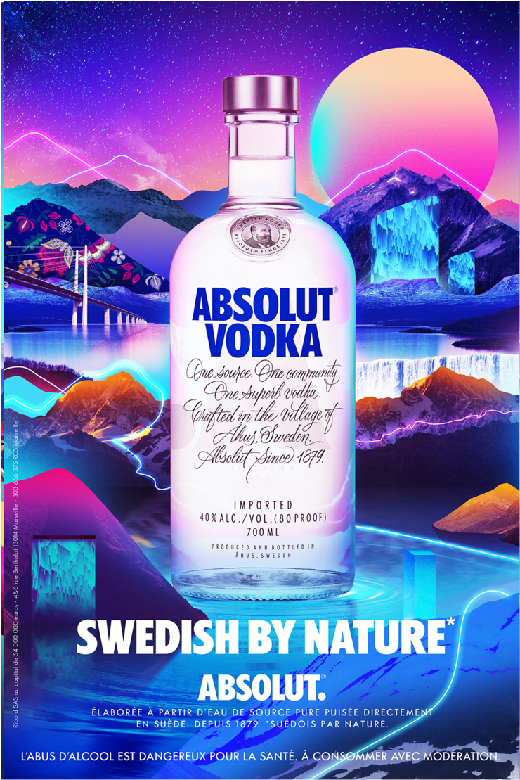 Absolut France Water - Absolut Swedish By Nature (1000x1246), Png Download