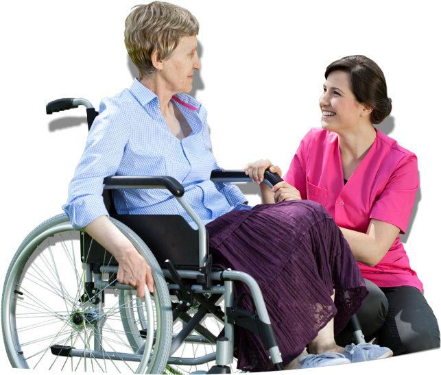Elderly Png - Caregiver Wheelchair Png (886x615), Png Download