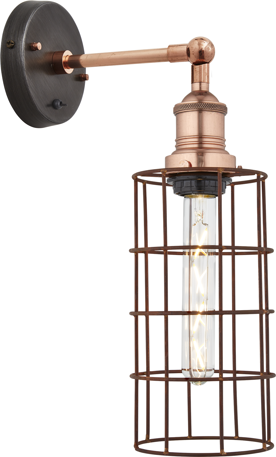 Brooklyn Rusty Cage Wall Light - Sconce (2048x2048), Png Download
