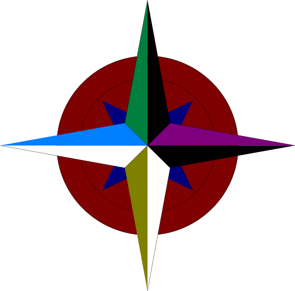 Compass Rose Color Clip Art At Clker (600x593), Png Download