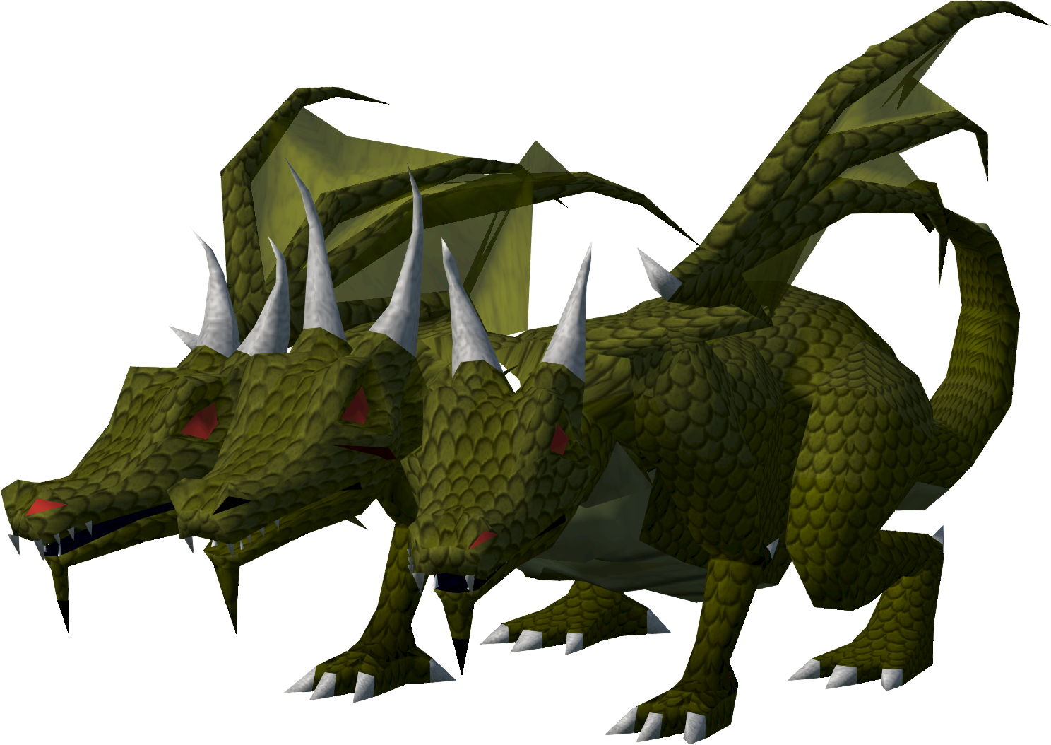 Green Three Headed Dragon (1200x850), Png Download
