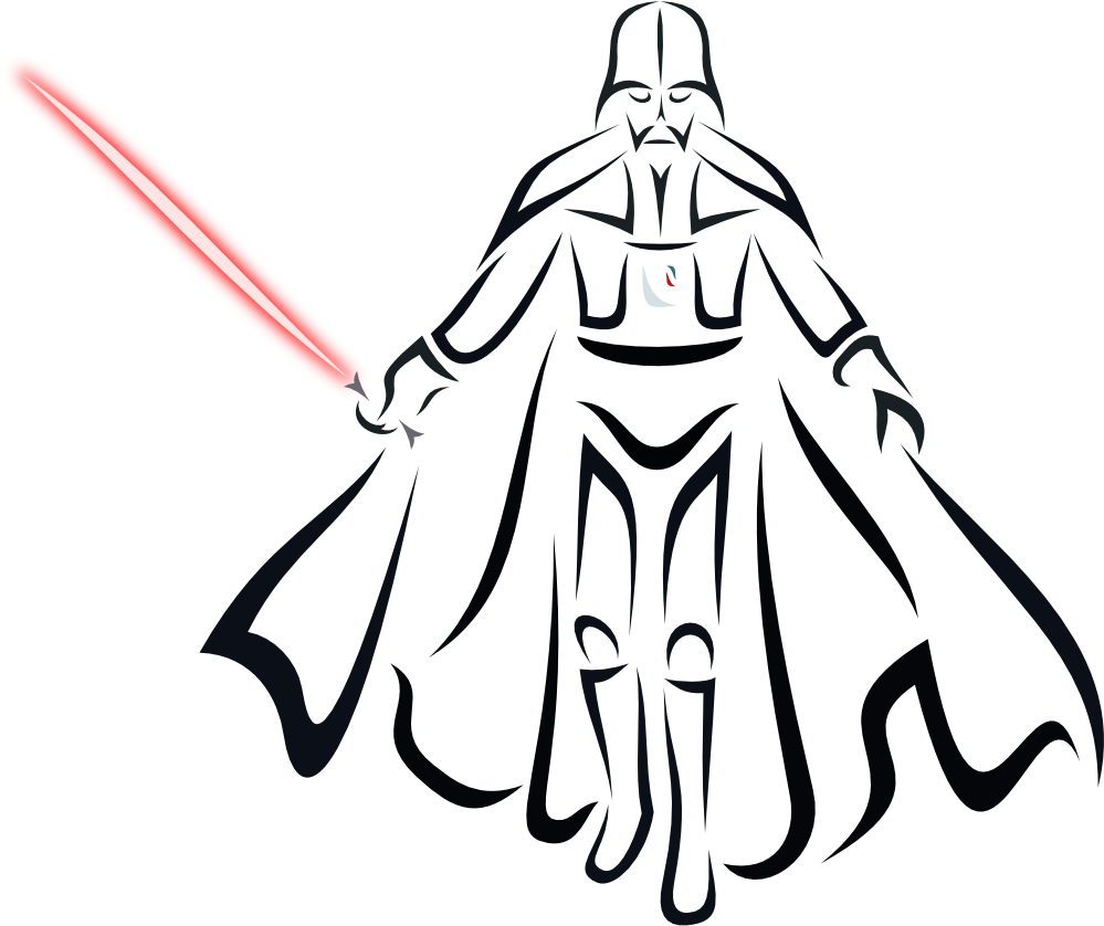 Darth Vader Clipart Hand - Imagem De Darth Vader Em Preto E Branco (1000x853), Png Download