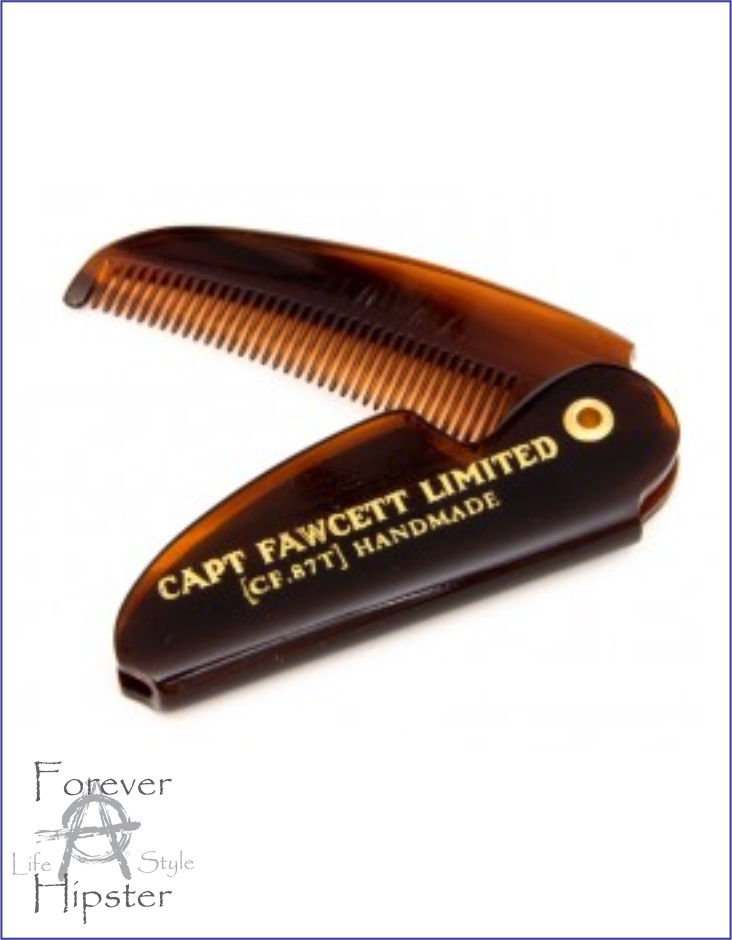 Captain Fawcett's Folding Pocket Moustache Comb - Hairdresser (580x745), Png Download