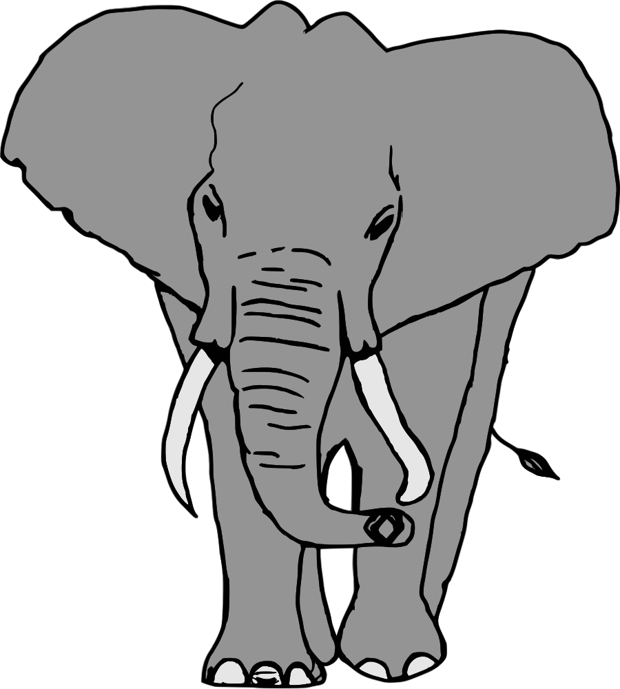 Elefante - Gajah Vektor (900x1000), Png Download