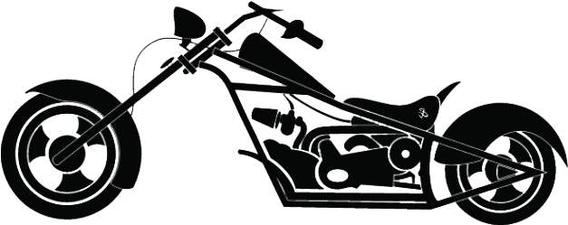 Chopper Clipart Motorcycle Wheel - Motorcycle Harley Davidson Black And White (626x652), Png Download