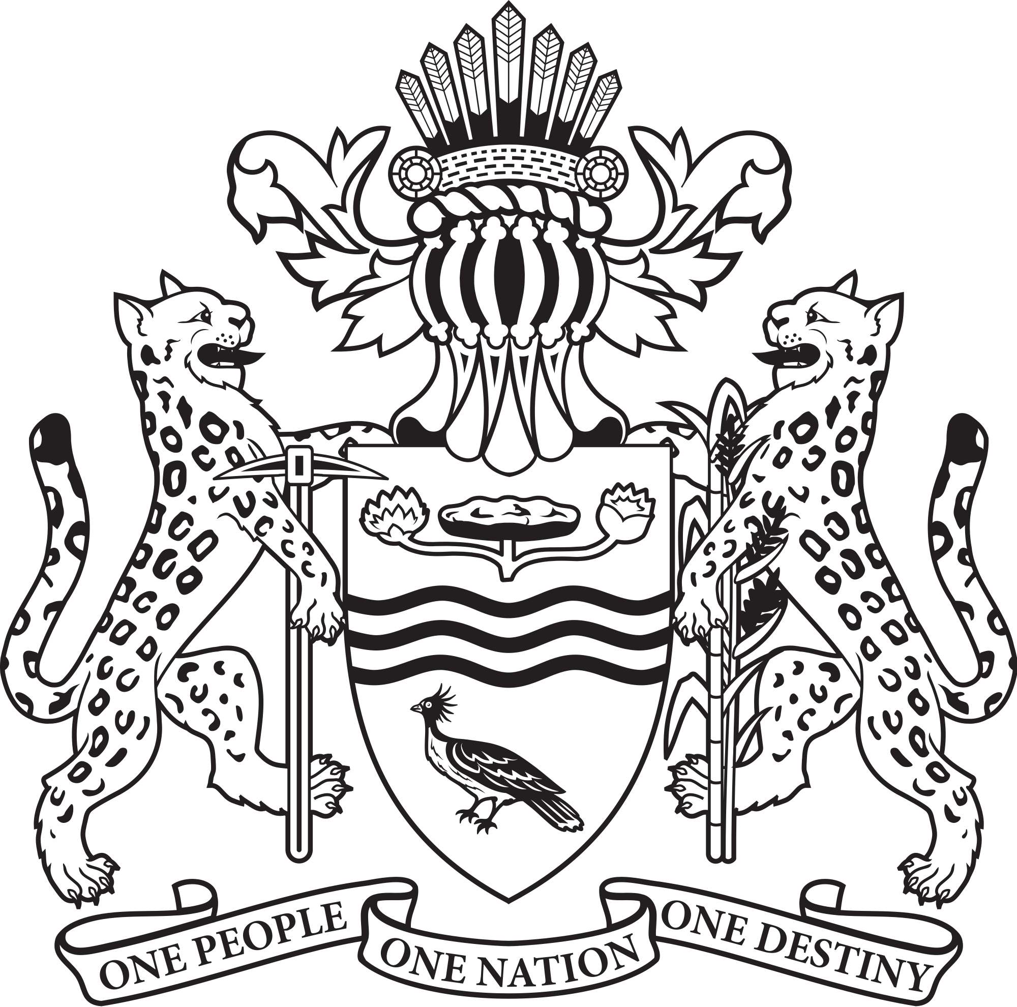 Open - Outline Coat Of Arms Guyana (2000x1980), Png Download