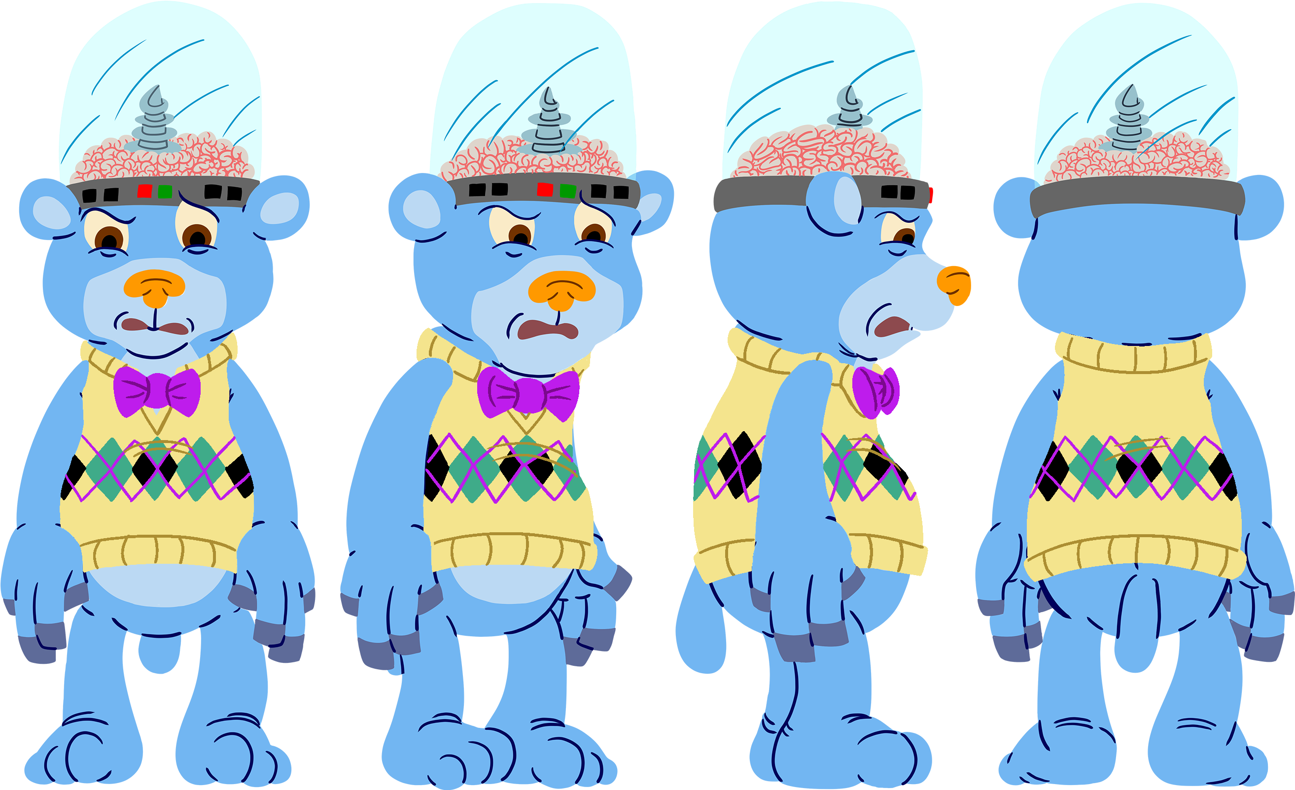 Brains Turnaround Updated - Cartoon (2898x1677), Png Download