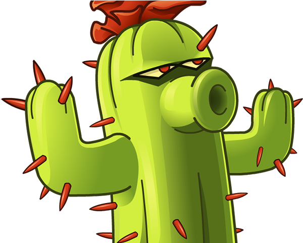 Plants Vs Zombies Clipart Cartoon - Plantas Versus Zombies Cactus (640x480), Png Download