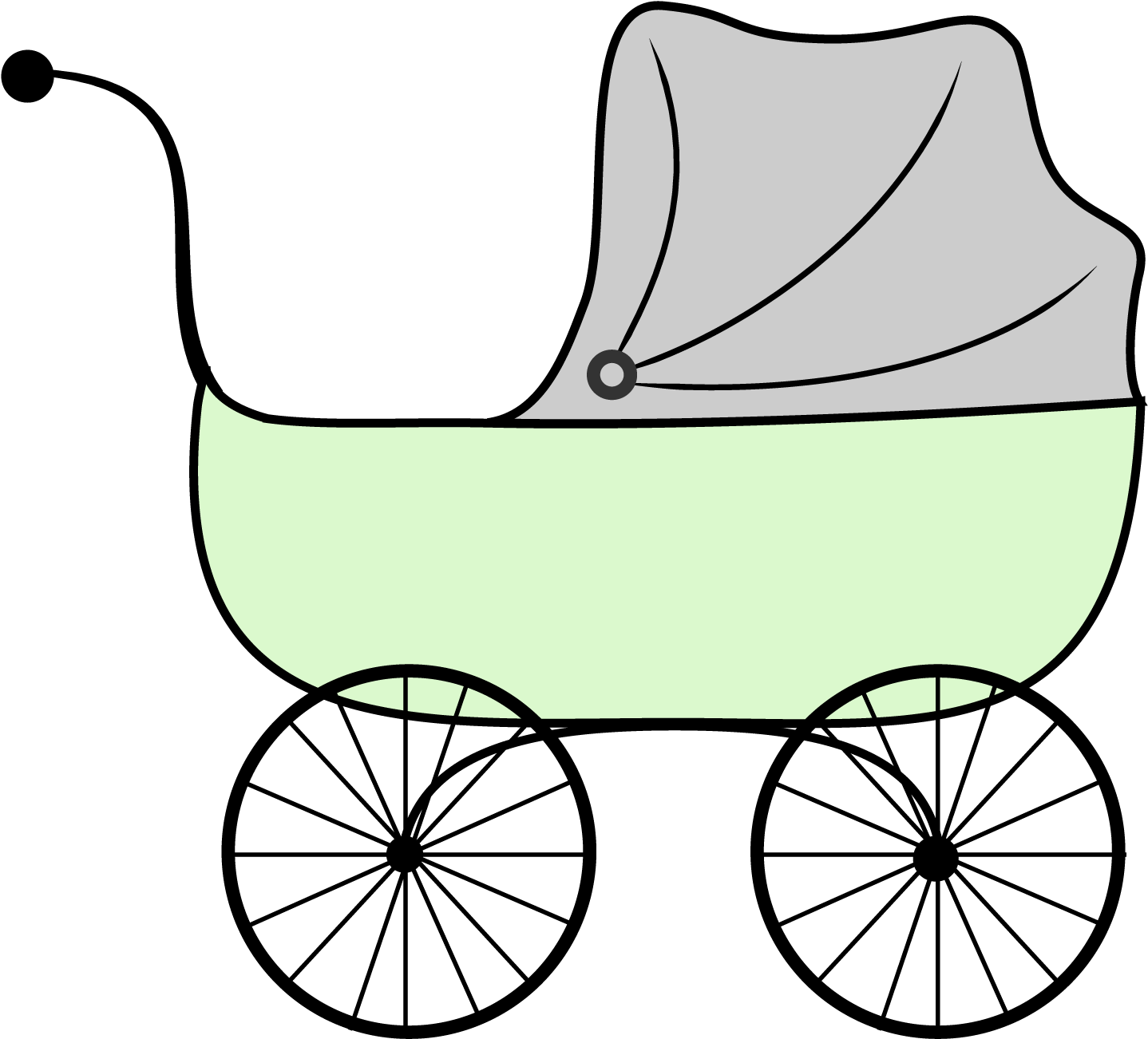 Baby Shower Printables Vintage Stroller Clipart - Baby Pram Clip Art (1438x1302), Png Download