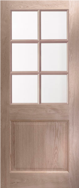 Jeld-wen Brooke 6 Lite Glazed Oak Veneer Exterior Door - Doors Exterior Wooden Glazed (600x600), Png Download