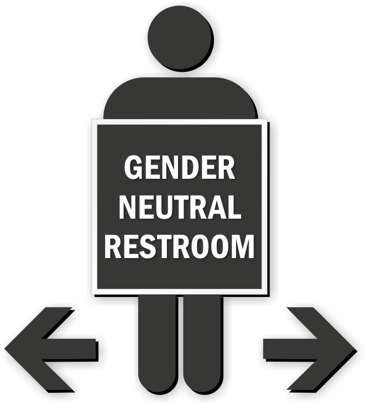 Gender Neutral Restroom Die Cut Sign Kit - Sign (728x800), Png Download