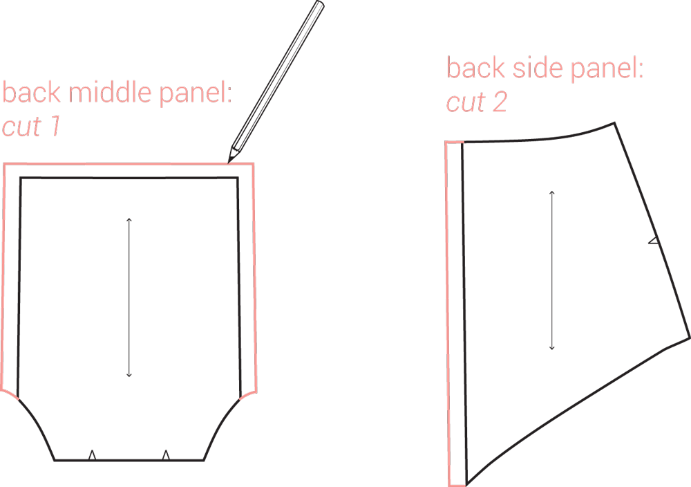 Draw A Line Parallel From The Waistband At This Marking - Diagram (1000x704), Png Download