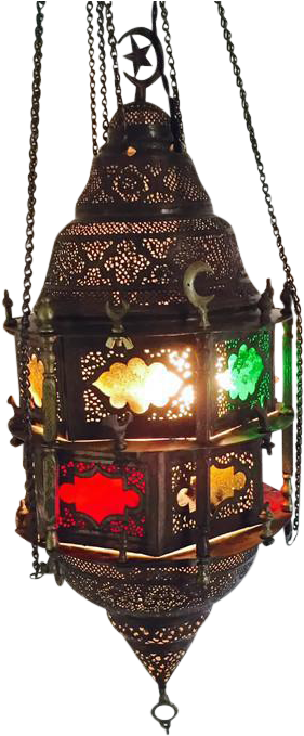 Antique Turkish Pierced Brass - Turkish Lamp Png (526x700), Png Download