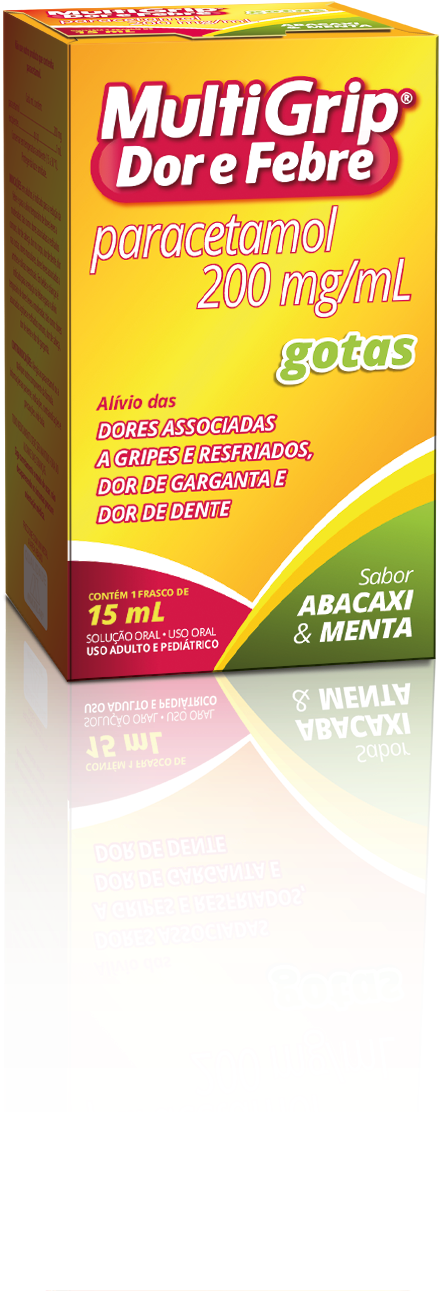 Multigrip Dor E Febre (472x1329), Png Download