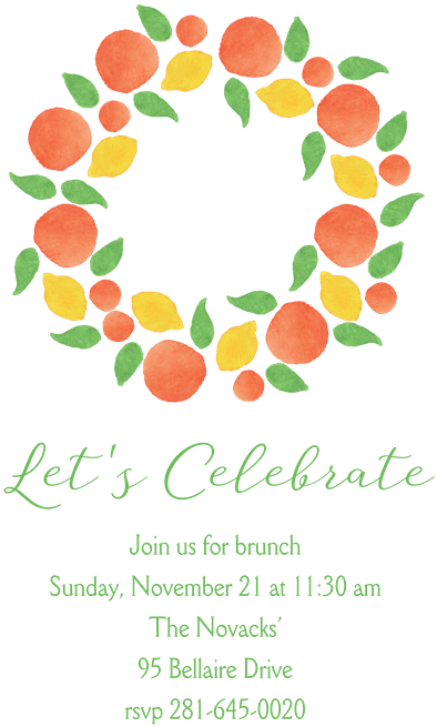 Winter Citrus Invitation Holiday Party Invitations, - Circle (514x720), Png Download