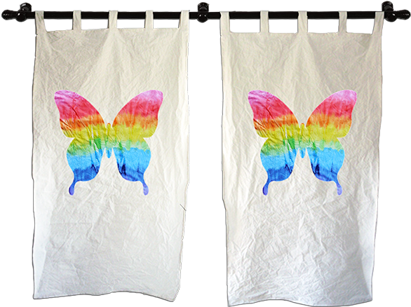 Cortina Branca Borboleta - Tie-dye (600x600), Png Download