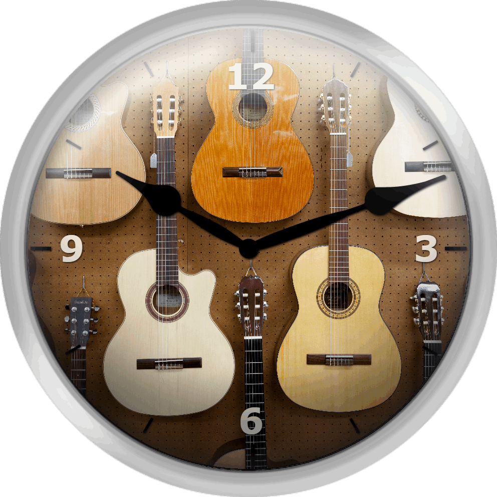 Various Guitars Hanging From Wall - Acoustic Guitar (992x992), Png Download