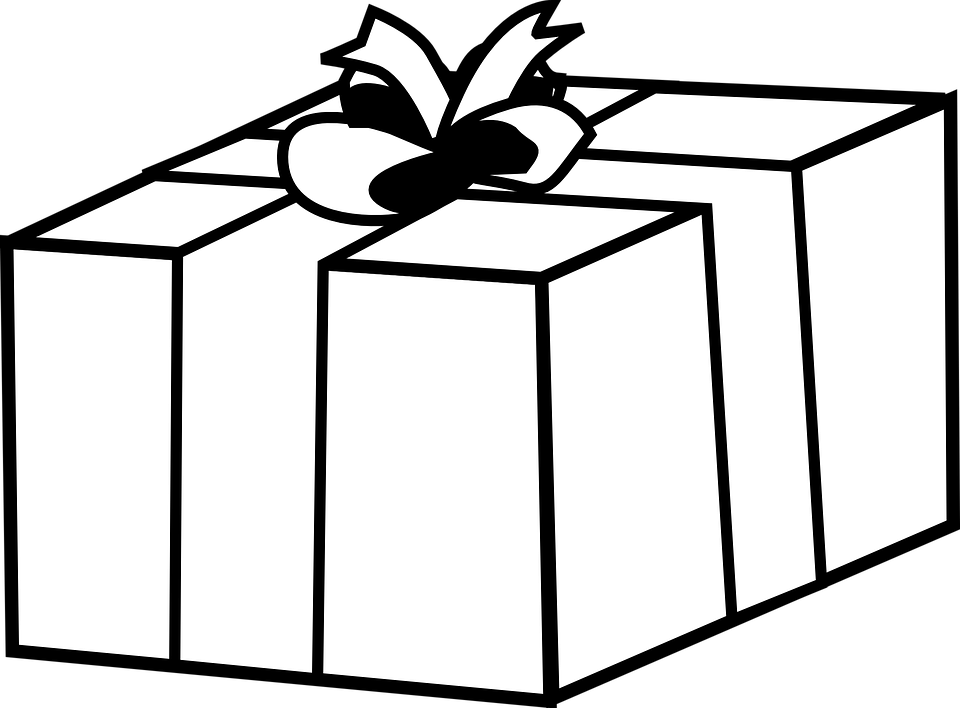 Download HD Birthday Present Clipart Square Gift Gift Clipart Black