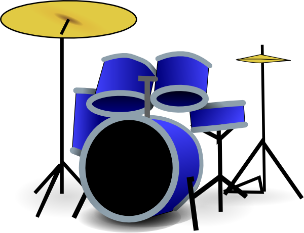 How To Set Use Blue Drum Set Clipart (600x461), Png Download