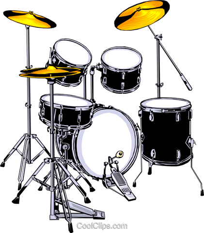 Drum Set Royalty Free Vector Clip Art Illustration - תופים איור (421x480), Png Download