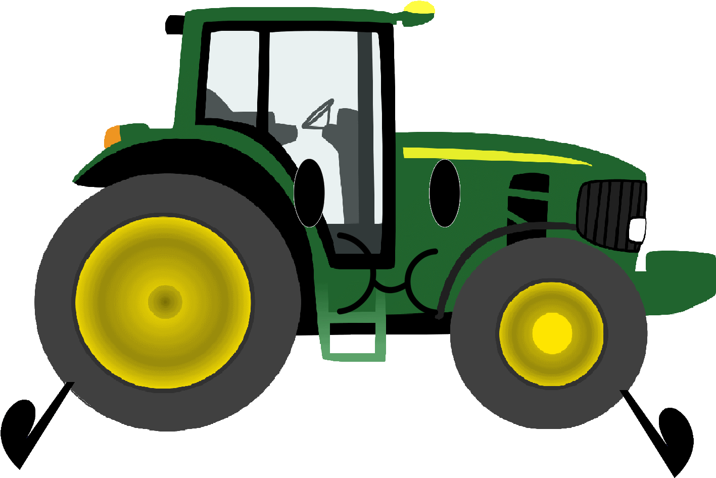 Tractor - John Deere Clipart (1561x1129), Png Download