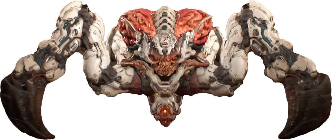 The Spider Mastermind Or Spiderdemon In Short Or Aranea - Doom Spider Mastermind (1110x479), Png Download