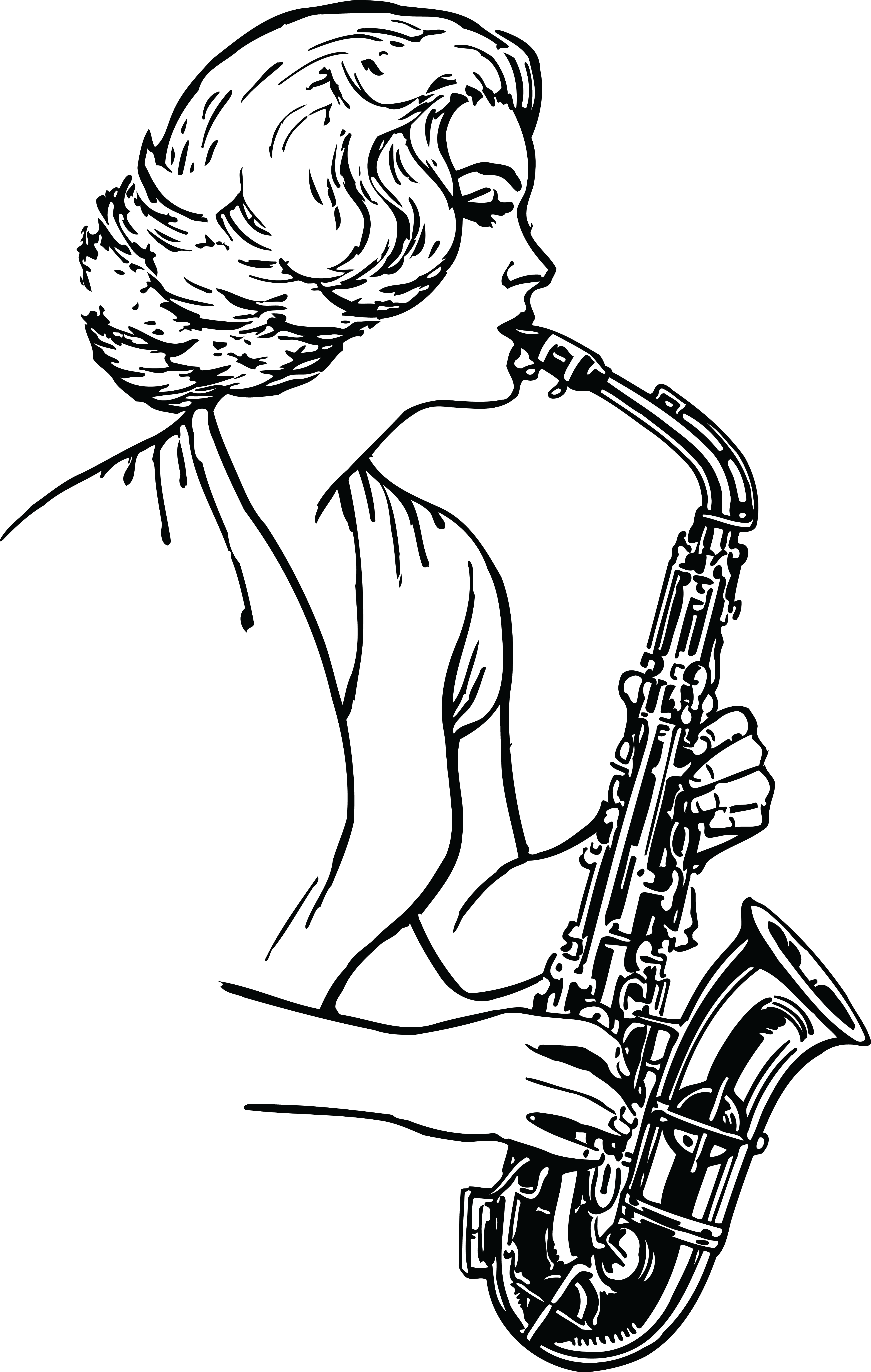 This Free Icons Png Design Of Woman Playing A Saxophone (1524x2400), Png Download