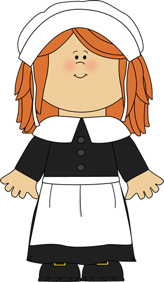 Girl Clipart Thanksgiving - Pilgrims Clipart (320x550), Png Download