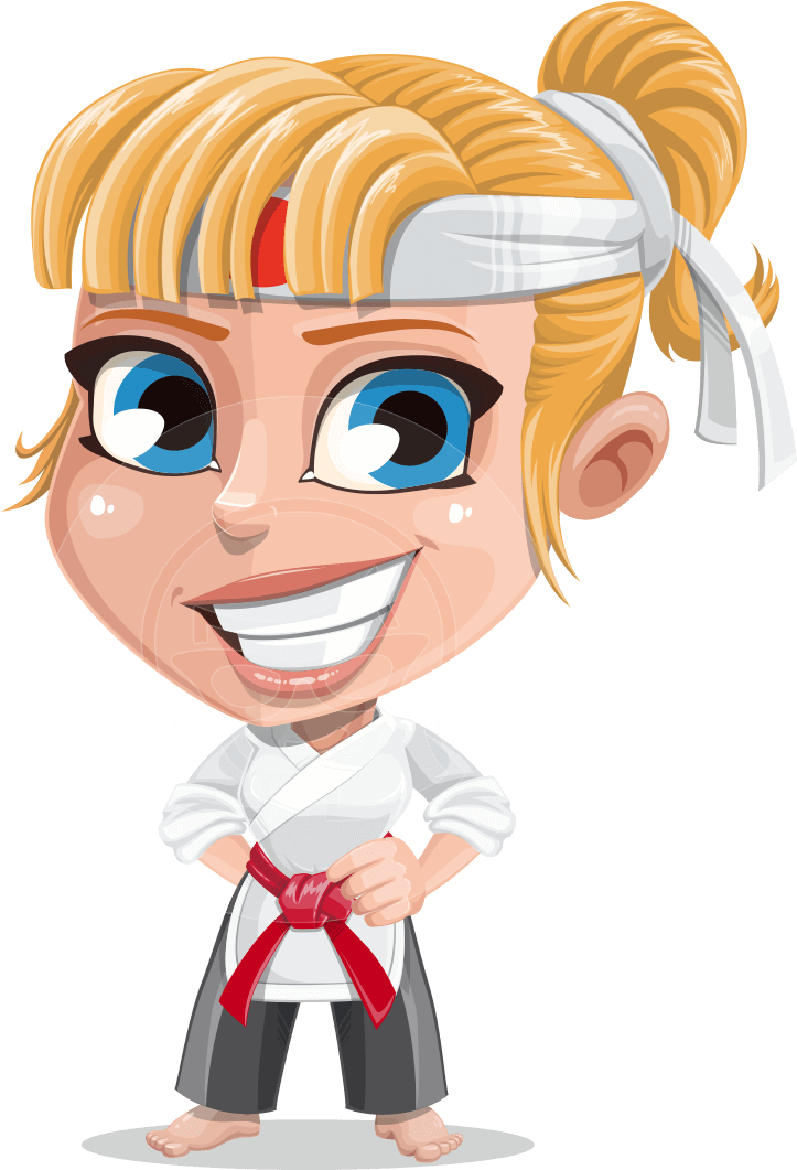 Peta The Little Karate Girl - Cartoon Karate Girl Png (957x1060), Png Download