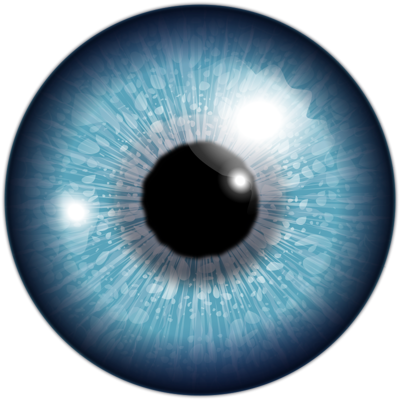 Blue Drawing Eyeball - Eye Lens Png (800x800), Png Download