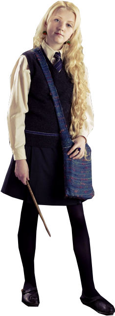 Luna With Magical Wand Png Image - Harry Potter Luna Lovegood Png (490x664), Png Download