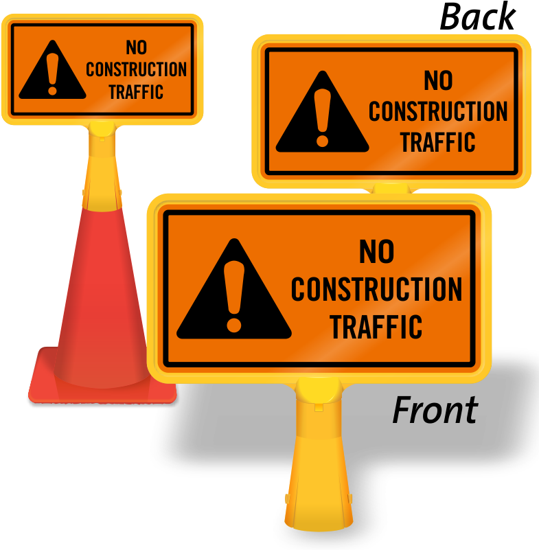 No Construction Traffic Coneboss Sign - Smartsign By Lyle S2-1108-al-14 Caution - Low Clearance, (800x800), Png Download