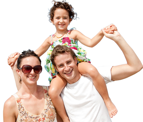 High Desert Help - Family On Beach Png (456x389), Png Download