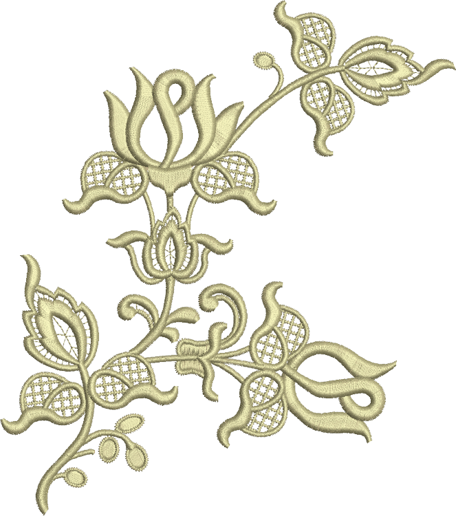 Sue Box Creations Embroidery Designs 16 Flower Applique - Floral Embroidery Png (663x750), Png Download