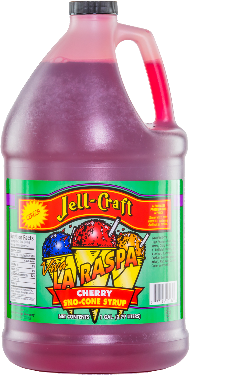 Cherry Snow Cone Syrup - Jell-craft Cherry Snowcone Syrup (1 Gal.) (967x1355), Png Download
