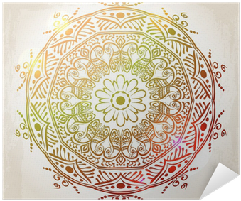 Ornamental Round Floral Yellow Lace Pattern Poster - Lace (400x400), Png Download