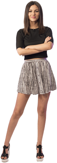 Png, Transparent, And Victoria Justice Image - Victoria Justice In Skirt (372x594), Png Download